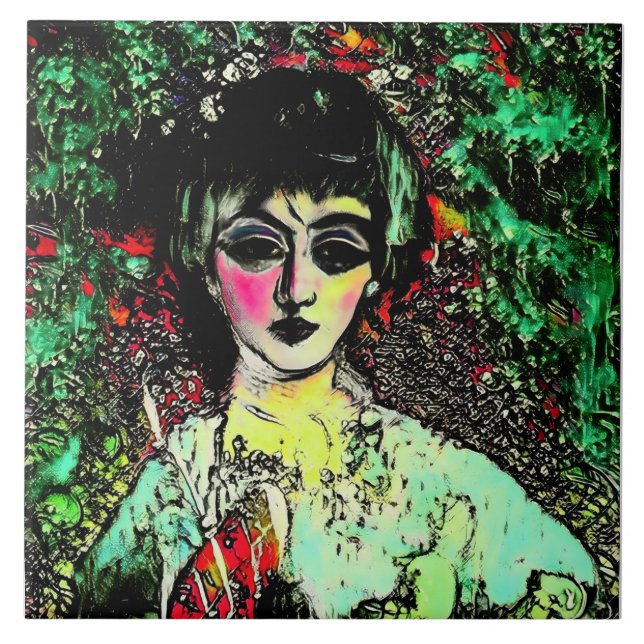 Gothic Beauty Portrait  Tile (Front)