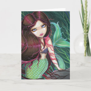Gothic Big Eye Mermaid Greeting Card Notecard
