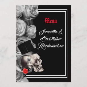 Gothic, biker, or rock black wedding menu