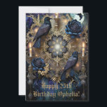 Gothic Birthday Card Blue<br><div class="desc">Gothic Birthday Card blue design</div>