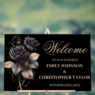 Gothic Black Acrylic Wedding Sign