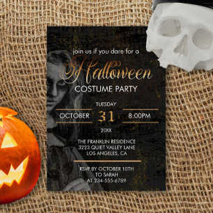 Gothic Black Adult Halloween Scary Costume Party Invitation