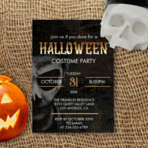 Gothic Black Adult Halloween Scary Costume Party Invitation