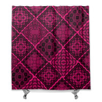 Gothic Black and Neon Pink Faux Lace Quilt