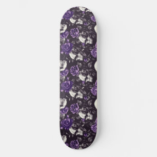 Gothic Black and Purple Skulls and Roses Bedding  Skateboard