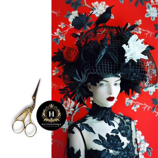Gothic Black and Red Floral Birdcage Hat  Tissue Paper (Creator Uploaded)