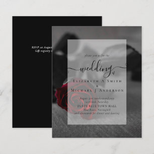 Gothic Black and Red Roses Goth Wedding Invite