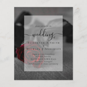 Gothic Black and Red Roses Goth Wedding Invite Flyer