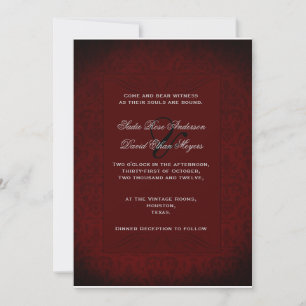 Gothic Black and Red Wedding Invitation
