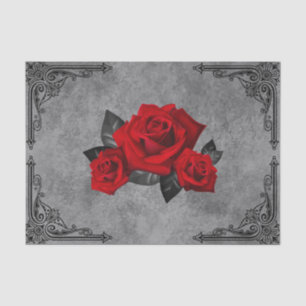 Gothic Black and White Rose Tissue Paper