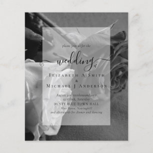 Gothic Black and White Roses Goth Wedding Invite Flyer