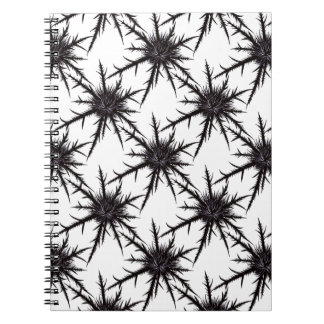 Gothic Black and White Thistle Pattern Halloween Notebook