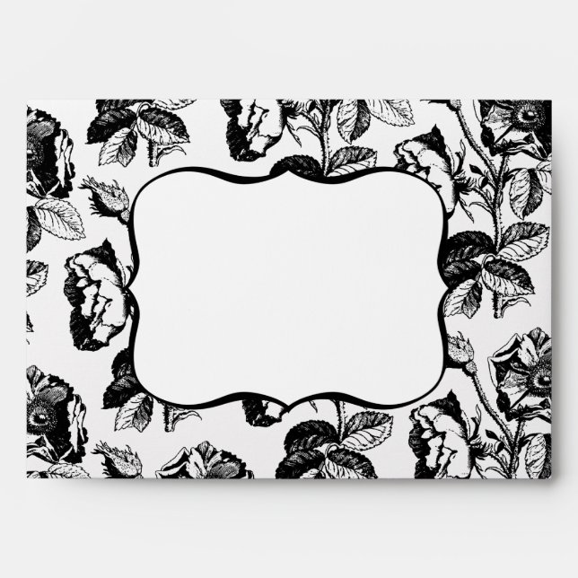 Gothic Black Antique Rose A7 Envelopes (Front)