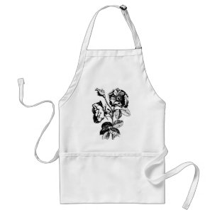 Gothic Black Antique Rose Standard Apron