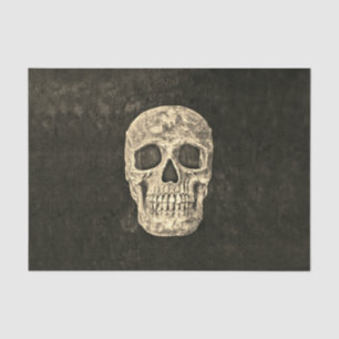 Gothic Black Beige Human Skull Texture Tissue Paper