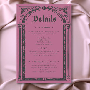 Gothic Black Burgundy Medieval Until Death Wedding Enclosure Card