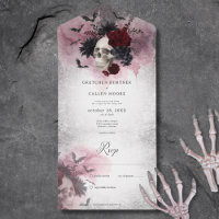 Gothic Black & Burgundy Skull & Bats No Dinner