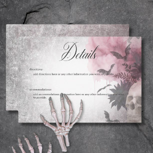 Gothic Black & Burgundy Skull & Spider Details Enclosure Card