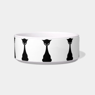 gothic black cat cat food bowl 