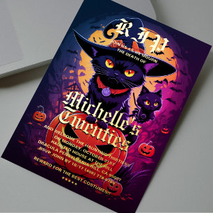 Gothic Black Cat Witch Halloween Birthday