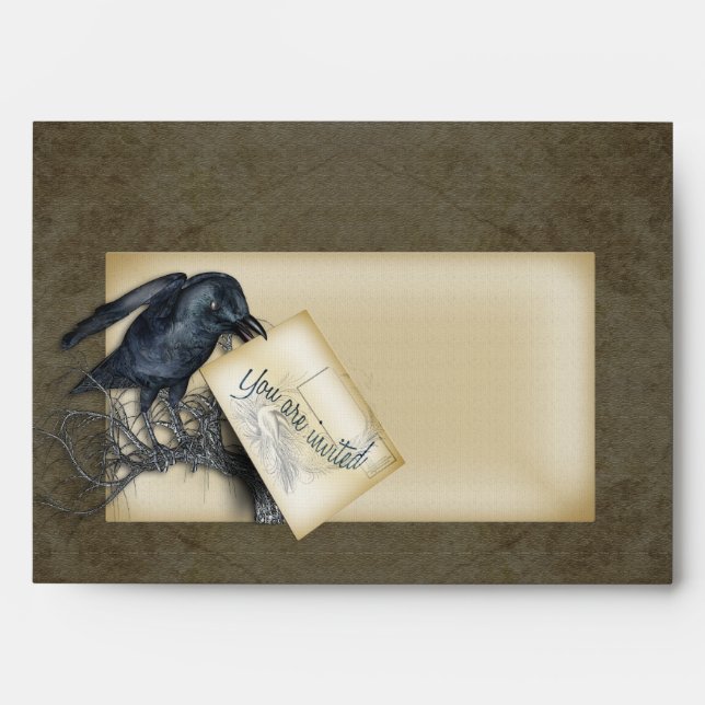 Gothic Black Crow Envelope (Front)