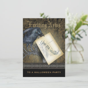 Gothic Black Crow Medium Invitation