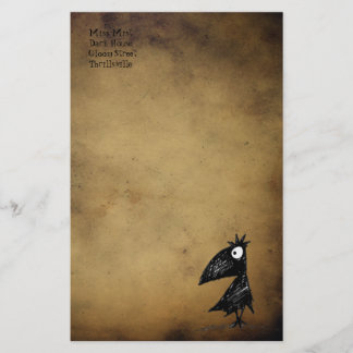 Gothic Black Crow stationery