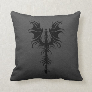 Gothic Black Dragon Cushion