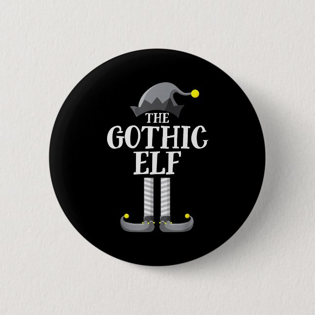 Gothic Black Elf Matching Family Group Christmas P 6 Cm Round Badge (Front)