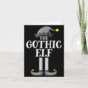 Gothic Black Elf Matching Family Group Christmas P Card