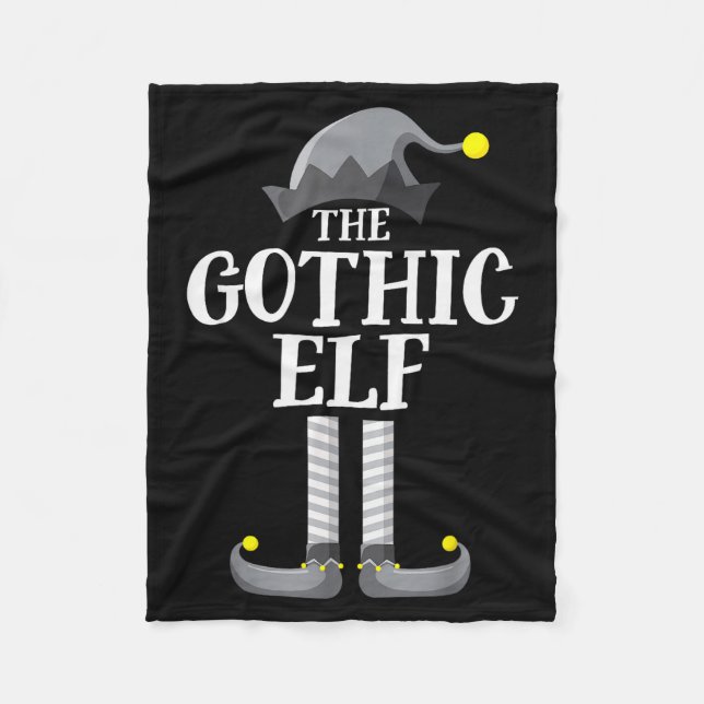 Gothic Black Elf Matching Family Group Christmas P Fleece Blanket (Front)