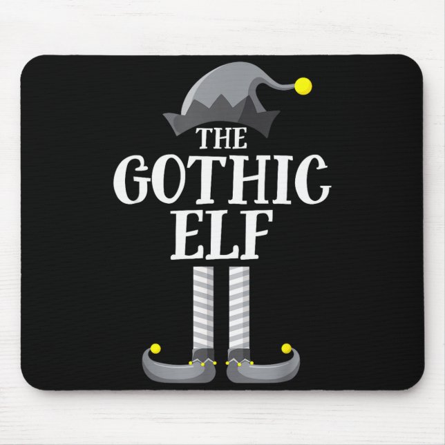 Gothic Black Elf Matching Family Group Christmas P Mouse Mat (Front)