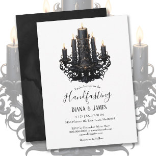 Gothic Black Fantasy Candles Handfasting Invitation