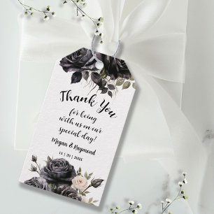 Gothic Black Florals Vintage Wedding Favour Gift  Gift Tags