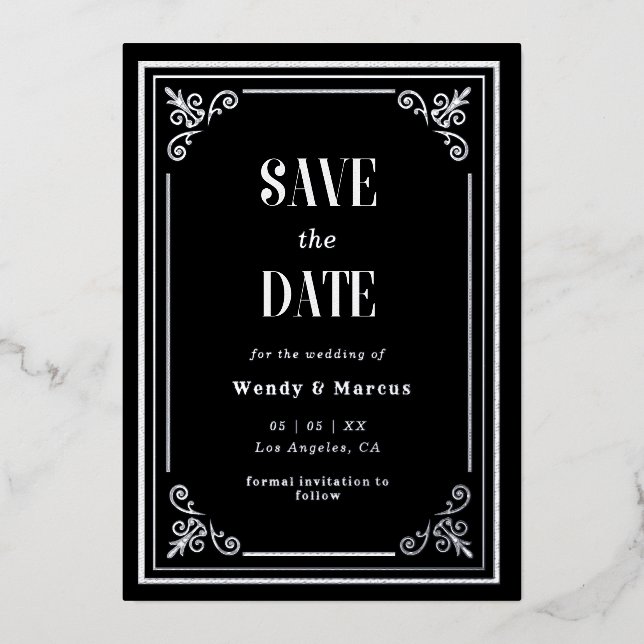 Gothic Black Frame Dark Aesthetic Silver Real (Front)