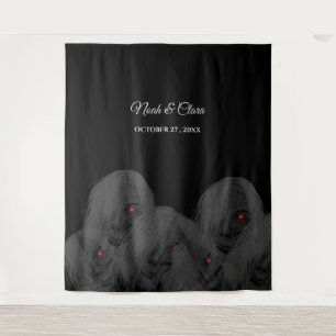 Gothic Black Ghosts - Dark Moody Halloween Tapestry