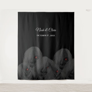 Gothic Black Ghosts - Dark Moody Halloween Tapestry