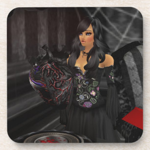 Gothic Black Heart Coasters