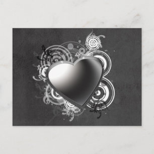 Gothic Black Heart Postcard