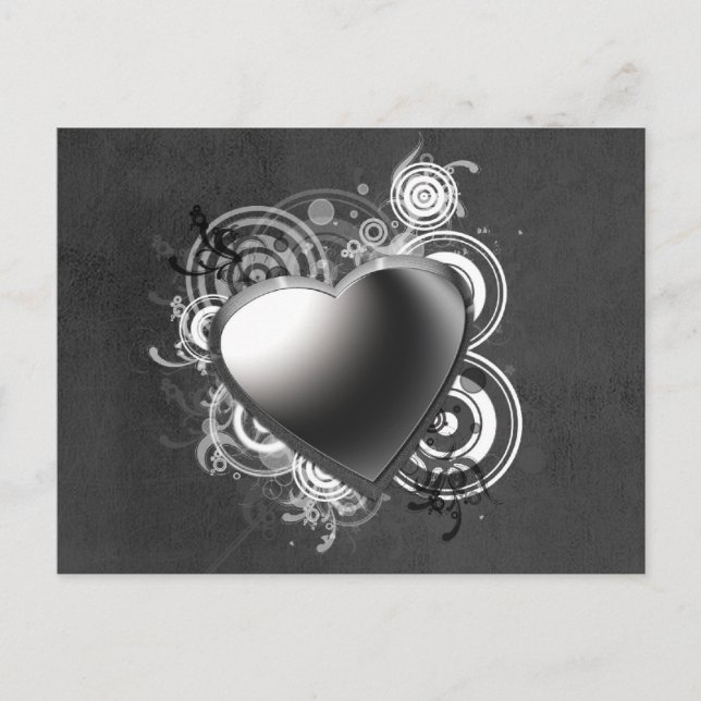Gothic Black Heart Postcard (Front)