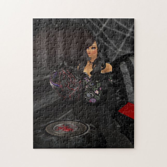 Gothic Black Heart Puzzle (Vertical)