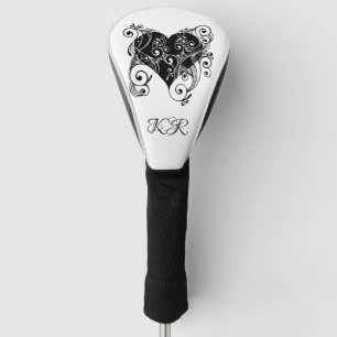 Gothic Black Heart Tattoo Art Design Personalized Golf Head Cover