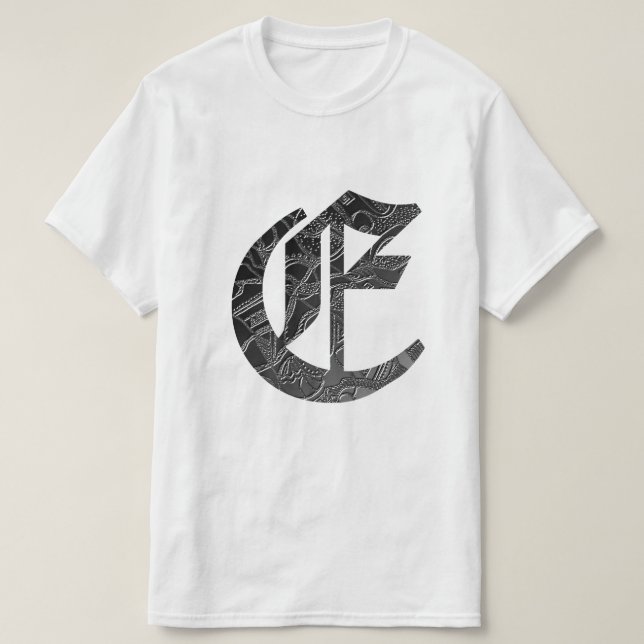Gothic black letter ‘E’ T-Shirt (Design Front)