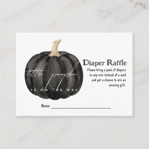 Gothic Black Little Pumpkin On Way Diaper Raffle Enclosure Card