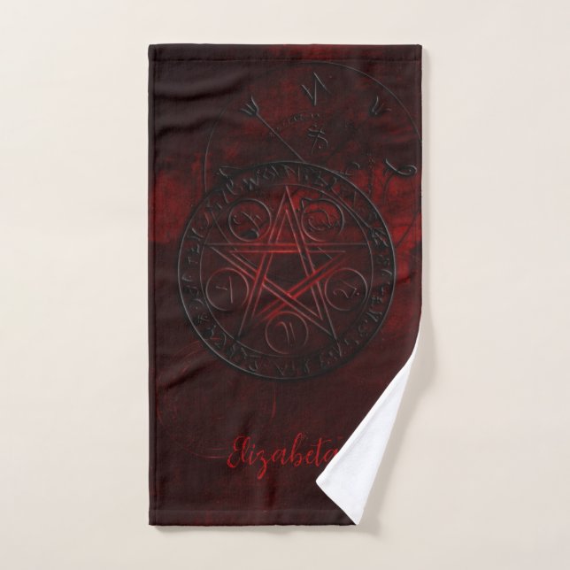 Gothic Black Magic Seals Bath Towel Set (Hand Towel)