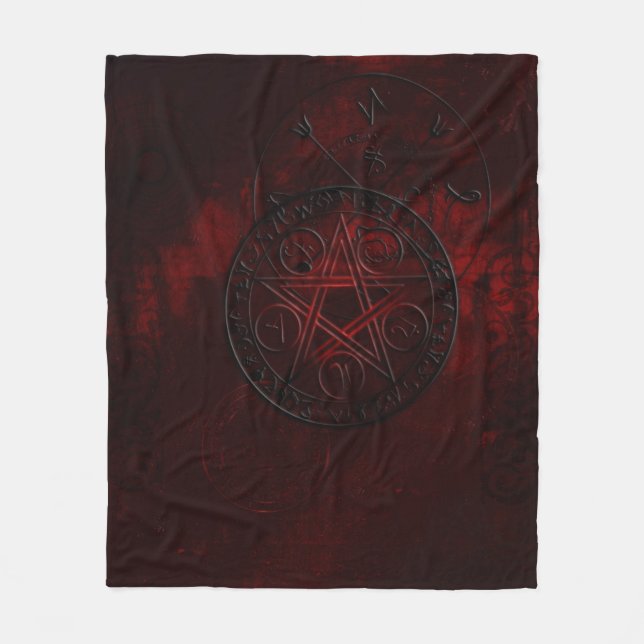 Gothic Black Magic Seals Fleece Blanket (Front)
