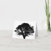 Gothic Black Oak Tree Silhouette Fine Art Drawing