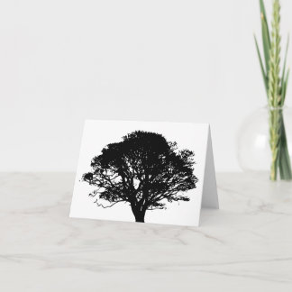 Gothic Black Oak Tree Silhouette Fine Art Drawing Card