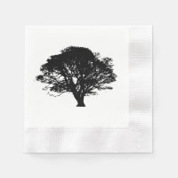 Gothic Black Oak Tree Silhouette Fine Art Drawing