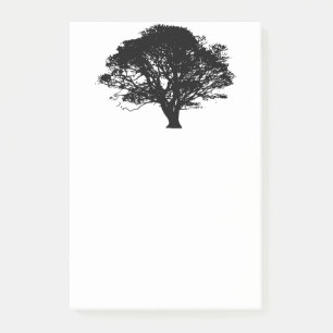 Gothic Black Oak Tree Silhouette Fine Art Drawing Post-it Notes